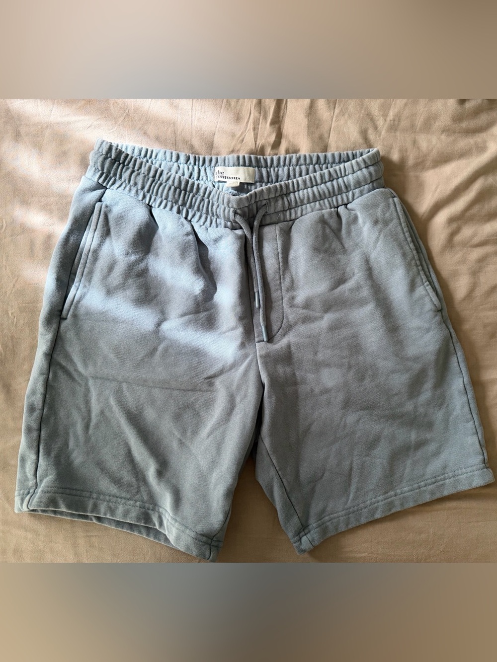 Men's Light Blue Cotton Drawstring Shorts